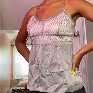 Detailed silk tank top